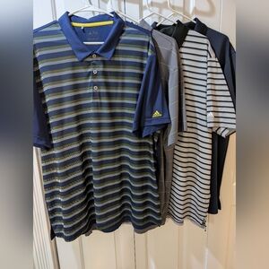 Bundle Of 4 -  adidas, Under Armor &  PGA Men's Golf Polo Shirts